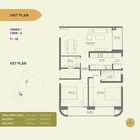 Tower 1 2BHK A T1 02