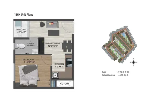 Sowparnika Flamenco - Bengaluru Apartments 1bhk Plan